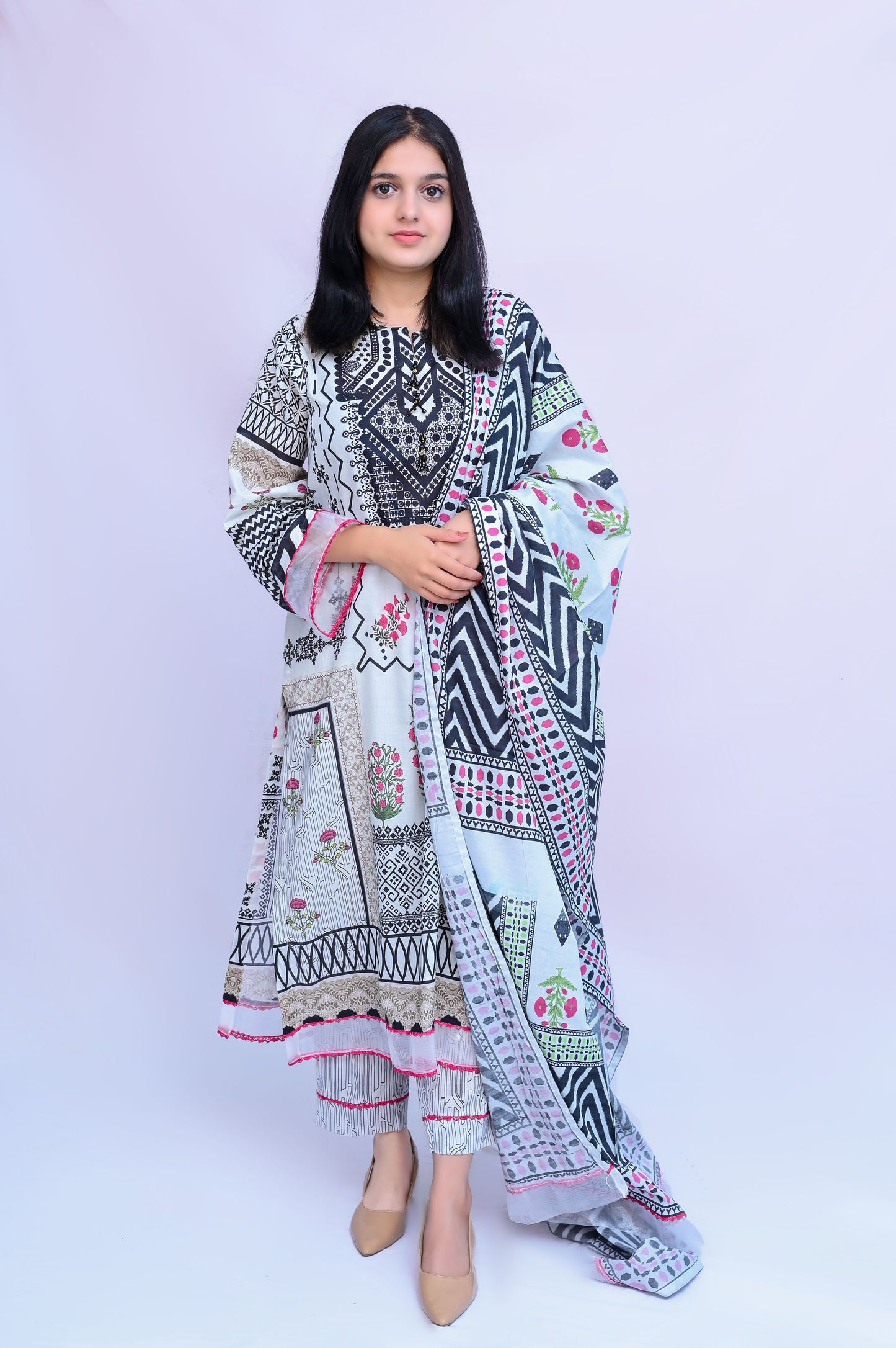 Jacinto 3-Piece Lawn Suit Unstitched (A-101)