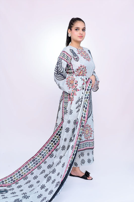 Paisley 3-Piece Lawn Suit Unstitched (A-110)