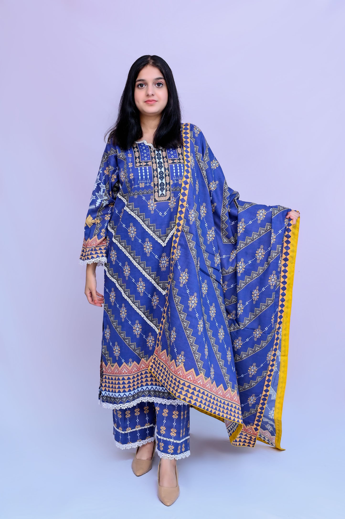 Argyl 3-Piece Lawn Suit Unstitched (A-102)