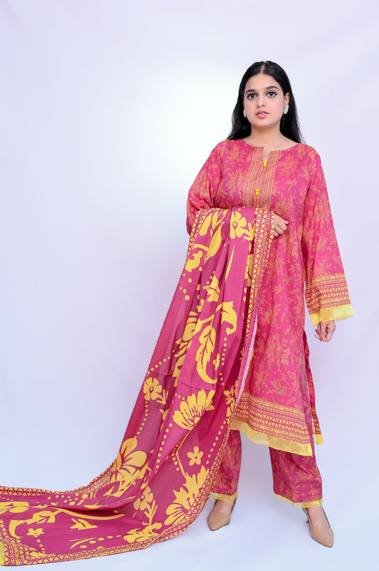 Baroque 3-Piece Lawn Suit Unstitched (A-112)