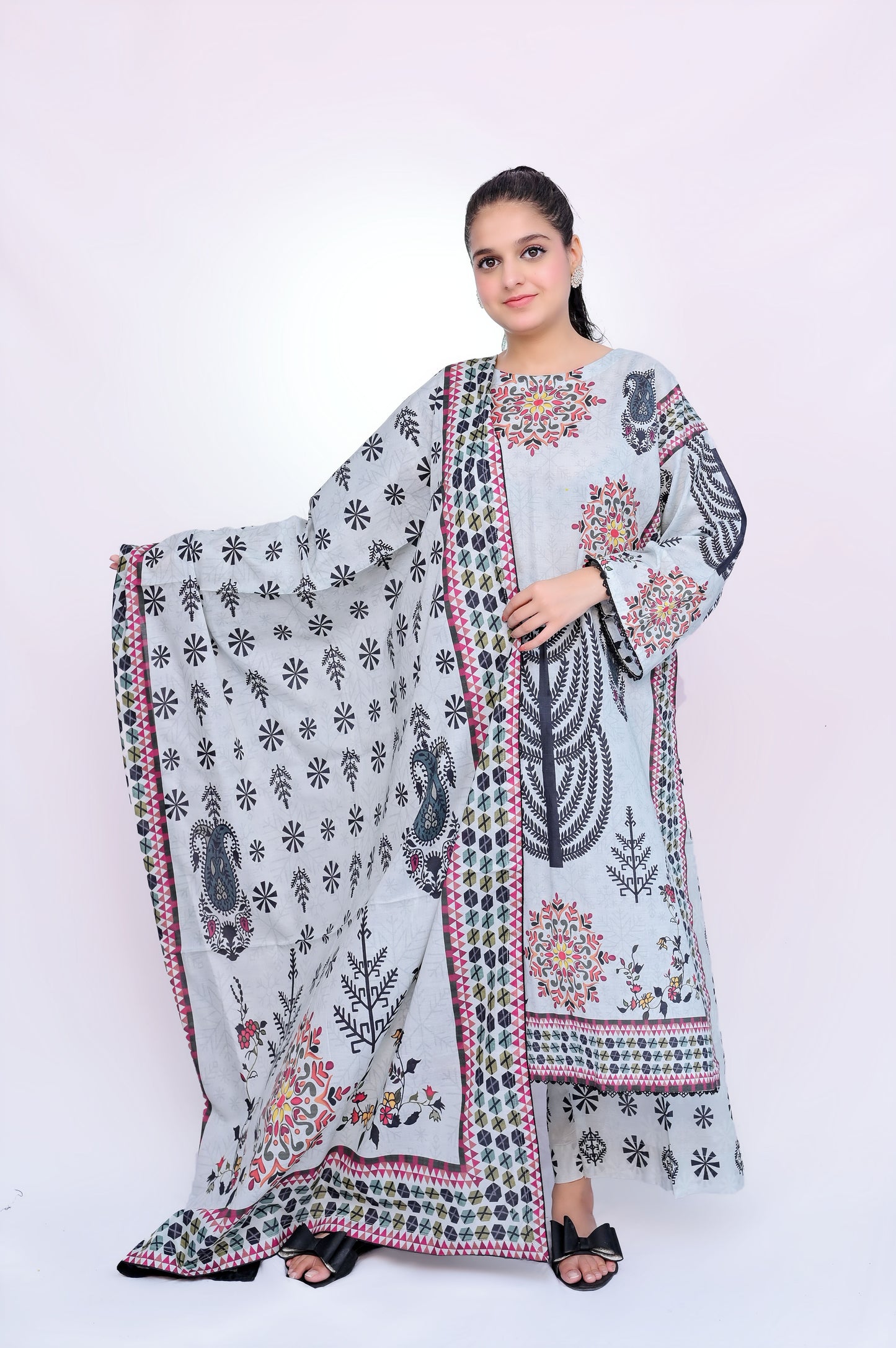 Paisley 3-Piece Lawn Suit Unstitched (A-110)