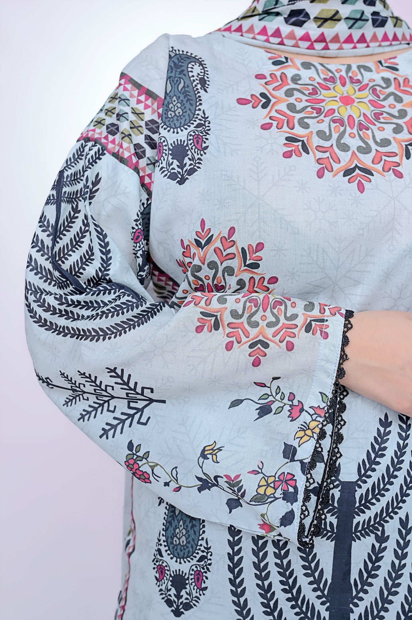 Paisley 3-Piece Lawn Suit Unstitched (A-110)