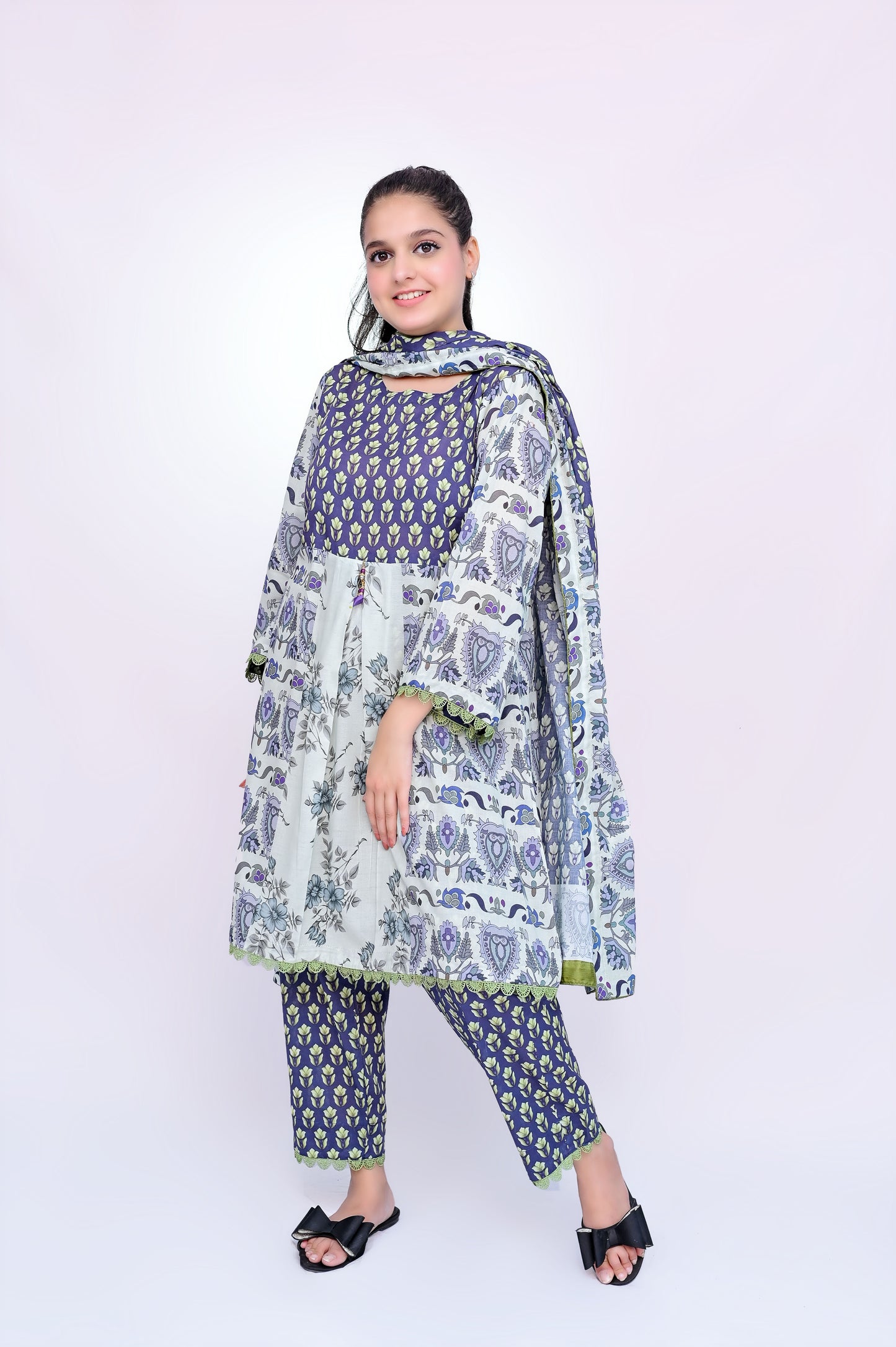 Damask 3-Piece Lawn Suit Unstitched (A-109)