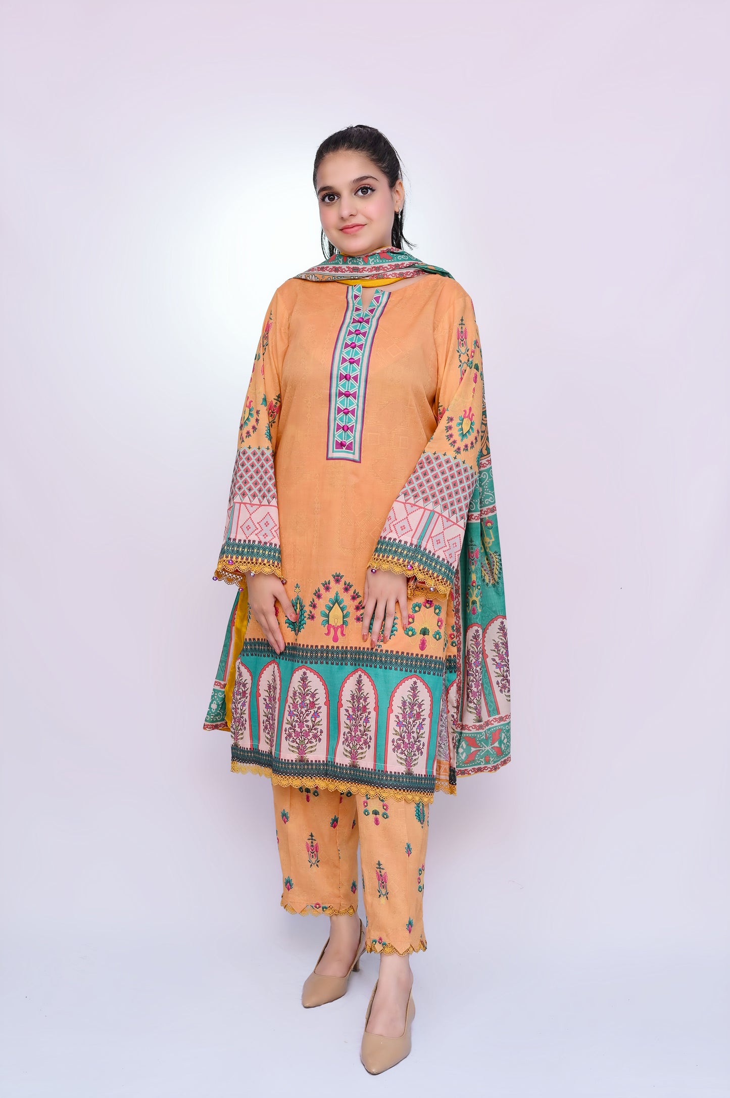 Tropical 3-Piece Lawn Suit Unstitched (A-115)