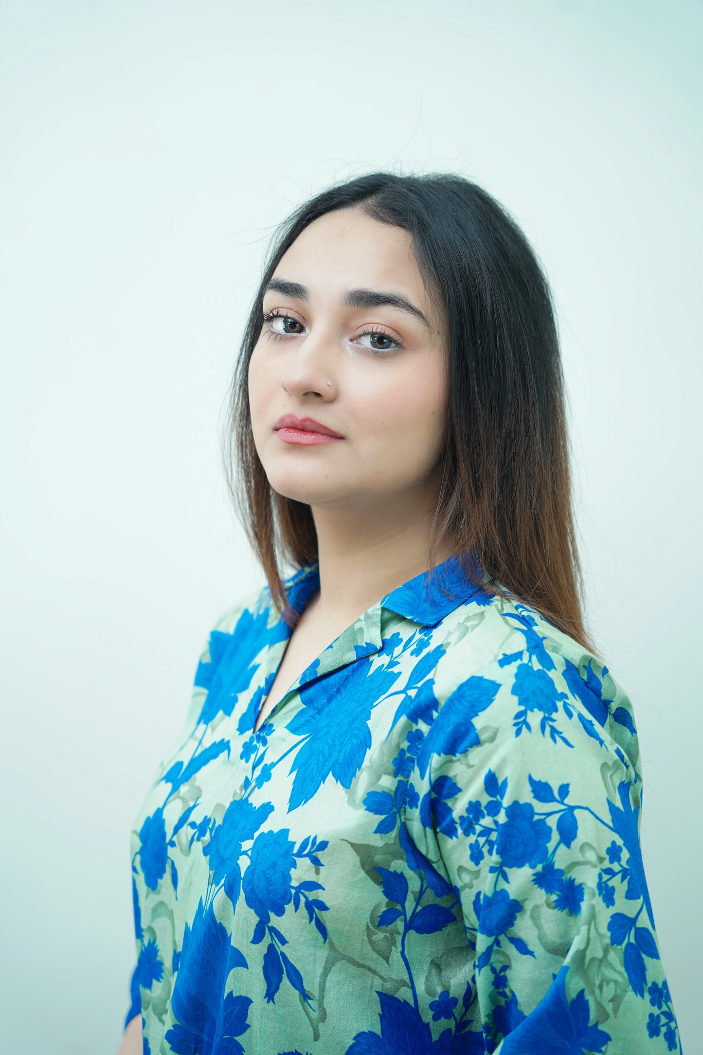 Blue Carnation 3-Piece Lawn Suit Unstitched (A-121)