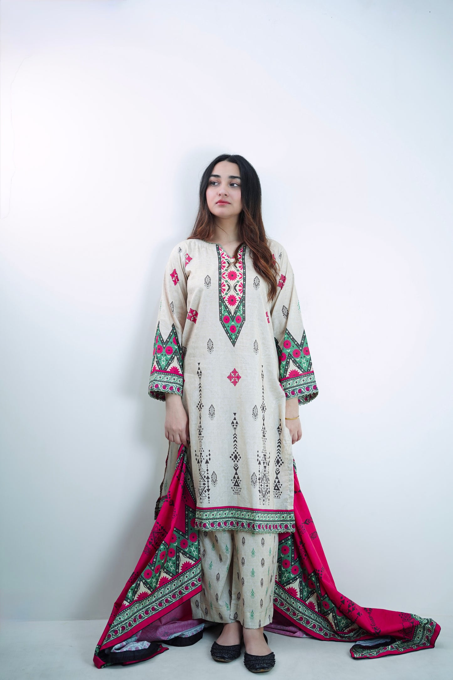 Desert Bloom 3-Piece Lawn Suit Unstitched (A-123)