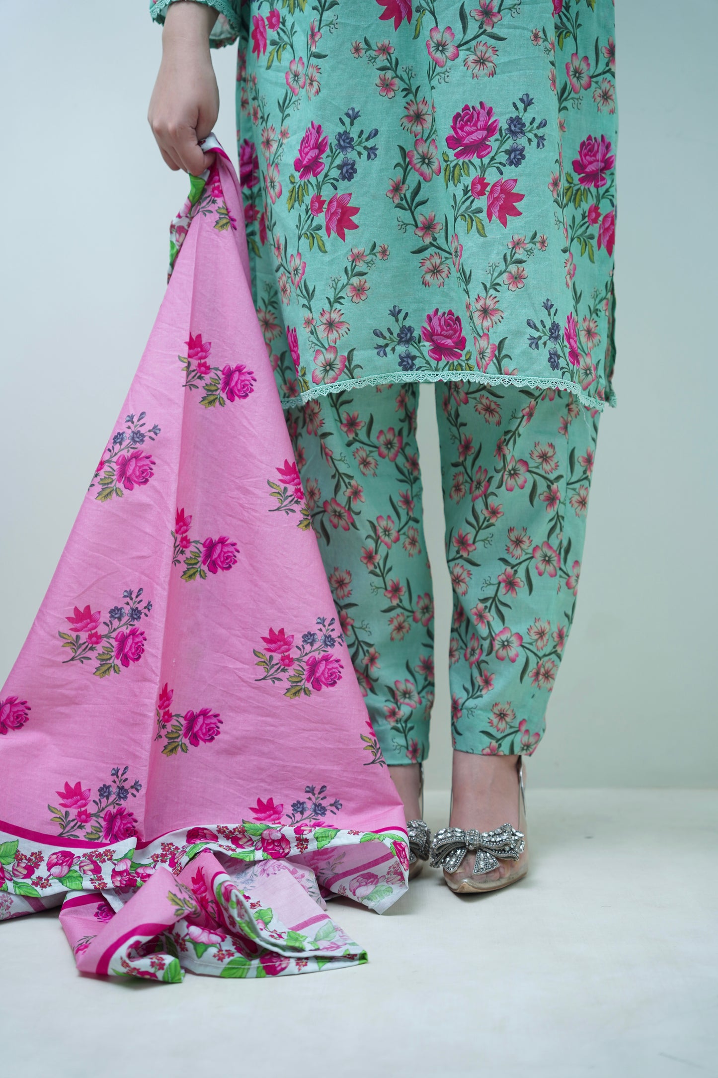 Mist Lotus 3-Piece Lawn Suit Unstitched (A-117)