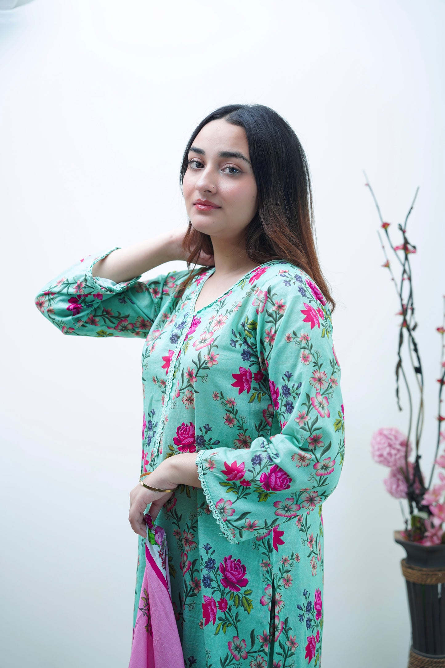 Mist Lotus 3-Piece Lawn Suit Unstitched (A-117)