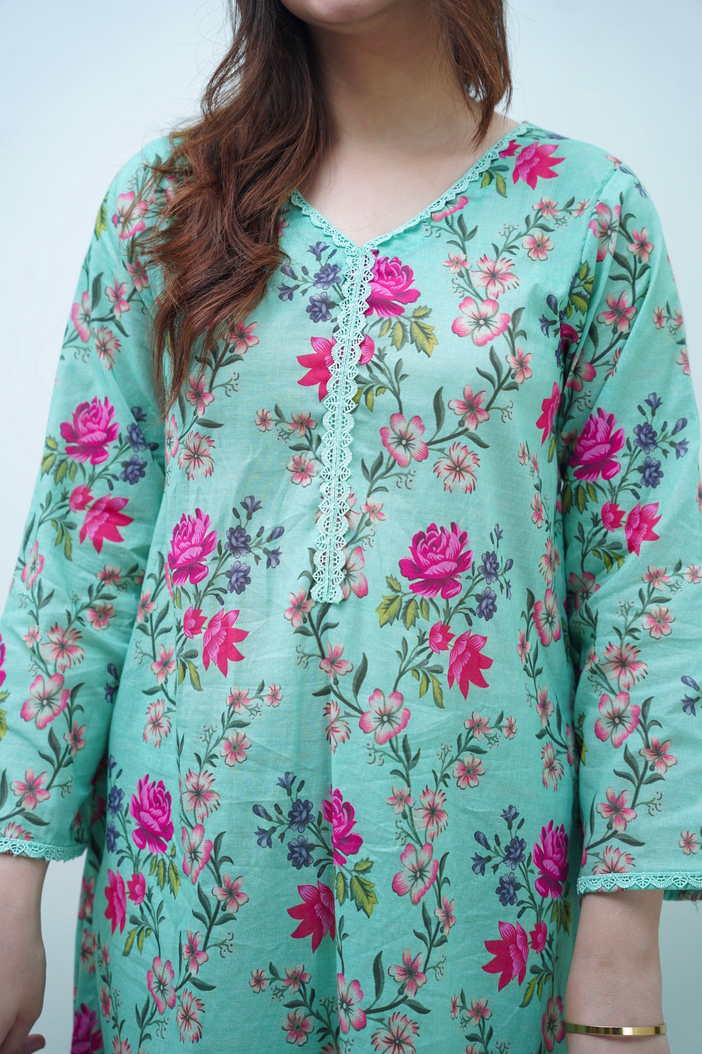 Mist Lotus 3-Piece Lawn Suit Unstitched (A-117)